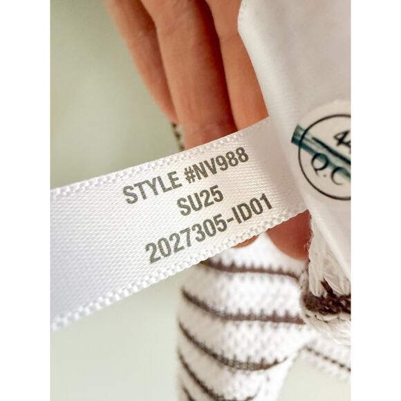 Madewell | NWT Embroidered Boxy Knit Tee in Stripe in Cream | Sz S - Picture 9 of 9